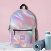 Sac À Dos Imprimé Monogramme à spirale rose bleu moderne