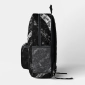 Sac À Dos Imprimé Monogramme abstrait noir brillant argenté (Droite)