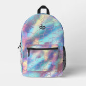 Sac À Dos Imprimé Monogramme Arrière - plan Holographique Foil Motif (Recto)