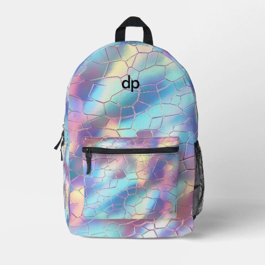 Sac À Dos Imprimé Monogramme Arrière - plan Holographique Foil Motif (Recto)