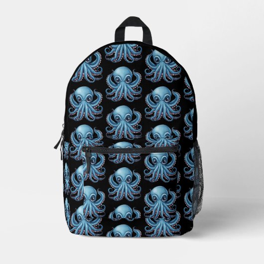 Sac À Dos Imprimé Monogramme bleu octopus (Recto)