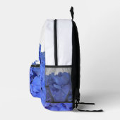 Sac À Dos Imprimé Monogramme bleu periwinkel élégant hydrangée flora (Droite)