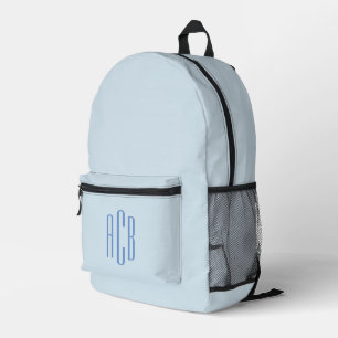 Sac À Dos Imprimé Monogramme bleu simple à trois lettres