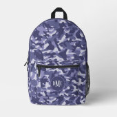 Sac À Dos Imprimé Monogramme Camo Bleu (Recto)
