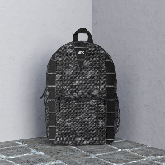 Sac à dos imprimé monogramme camouflage foncé