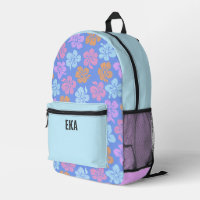 Monogramme Colorful Tropical Floral Girls School