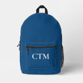 Sac À Dos Imprimé Monogramme cool sur bleu (Recto)