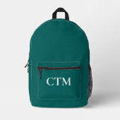 Sac À Dos Imprimé Monogramme cool sur Turquoise (Recto)