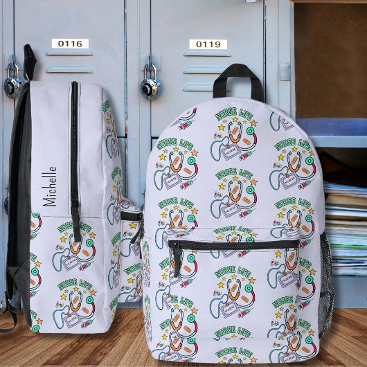 Sac À Dos Imprimé Monogramme de la vie des infirmières rétro