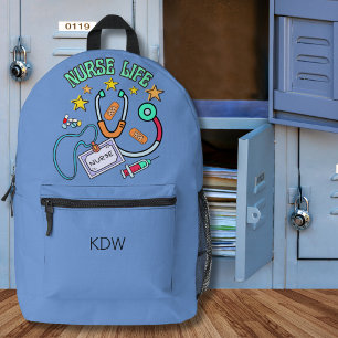 Sac À Dos Imprimé Monogramme de la vie infirmière