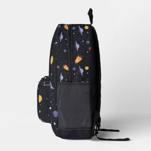 Sac À Dos Imprimé Monogramme de l'espace externe rétro (Droite)