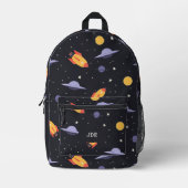 Sac À Dos Imprimé Monogramme de l'espace externe rétro (Recto)