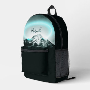 Sac À Dos Imprimé Monogramme de lumière de néon bleu mystérieux de m