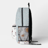 Sac À Dos Imprimé Monogramme de Motif bleu Fleur Unicorne (Droite)