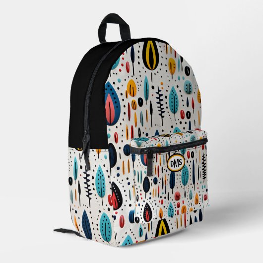 Sac À Dos Imprimé Monogramme de Motif botanique moderne Boho (Coin arrière gauche)