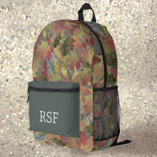Sac À Dos Imprimé Monogramme de Motif Camo Feuille Brown moderne