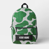 Sac À Dos Imprimé Monogramme de Motif de vache verte et blanche (Recto)