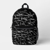 Sac À Dos Imprimé Monogramme de nom répétitif personnalisé (Recto)