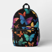 Sac À Dos Imprimé Monogramme de papillons vibrants (Recto)