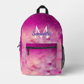 Sac À Dos Imprimé Monogramme de parties scintillant rose fuschsia so (Recto)