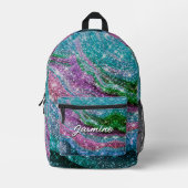 Sac À Dos Imprimé Monogramme de Parties scintillant violet blanc ond (Recto)