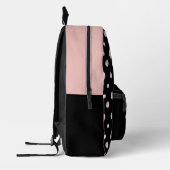 Sac À Dos Imprimé Monogramme de script Nom personnalisé Polka Noir C (Gauche)