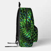 Sac À Dos Imprimé Monogramme de serpent de reptile vert néon (Gauche)