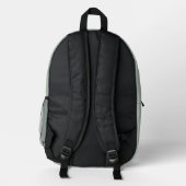 Sac À Dos Imprimé Monogramme de style moderne vert sauge (Verso)
