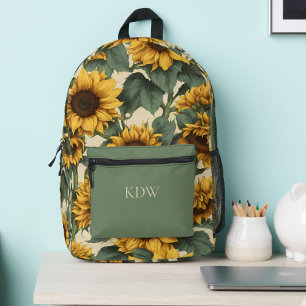 Sac À Dos Imprimé Monogramme de tournesol du pays
