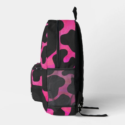 Sac À Dos Imprimé Monogramme de vache rose et noire (Droite)