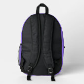 Sac À Dos Imprimé Monogramme de violettes élégantes modernes (Verso)