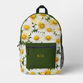 Sac À Dos Imprimé Monogramme des marguerites d'été (Recto)