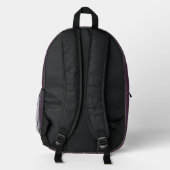 Sac À Dos Imprimé Monogramme écriture plum violet gris blanc (Verso)