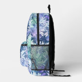 Sac À Dos Imprimé Monogramme Élégant Feuilles Bleues Vertes (Droite)