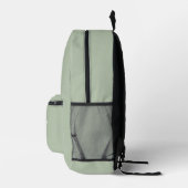 Sac À Dos Imprimé Monogramme Élégant Vert Sage Minimal (Droite)
