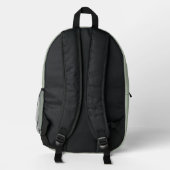 Sac À Dos Imprimé Monogramme Élégant Vert Sage Minimal (Verso)