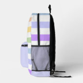 Sac À Dos Imprimé Monogramme en Blanc Cirque Pastel Arc-en-ciel rayu (Droite)
