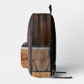 Sac À Dos Imprimé Monogramme en bois rustique (Droite)