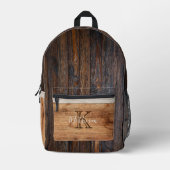 Sac À Dos Imprimé Monogramme en bois rustique (Recto)