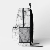 Sac À Dos Imprimé Monogramme en marbre blanc noir (Droite)
