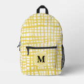 Sac À Dos Imprimé monogramme en vichy jaune aquarelle (Recto)