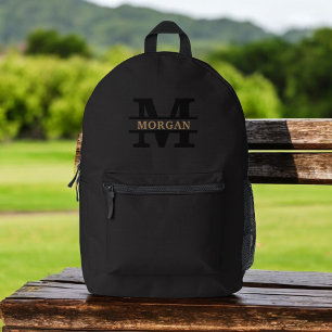 Sac À Dos Imprimé Monogramme et nom élégants personnalisés