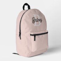 Monogramme et nom personnalisé moderne Pastel Pink