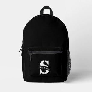 Sac À Dos Imprimé Monogramme et nom professionnel simple classique