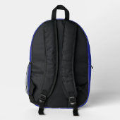 Sac À Dos Imprimé Monogramme étoiles blanches en bleu (Verso)