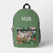 Sac À Dos Imprimé Monogramme Fleur Élégant (Recto)