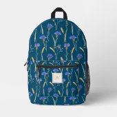 Sac À Dos Imprimé Monogramme Fleur sauvage Floral Bleu (Recto)