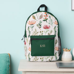Sac À Dos Imprimé Monogramme Floral de Campagne 
