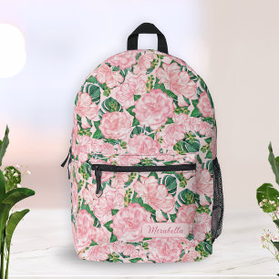 Sac À Dos Imprimé Monogramme Floral Élégant rose