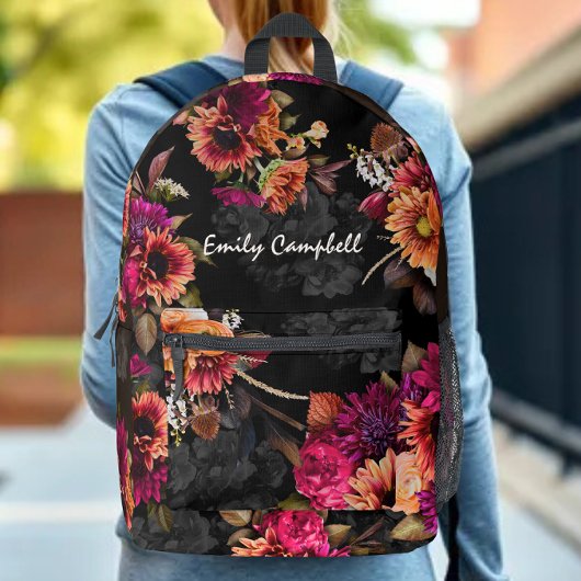 Sac À Dos Imprimé Monogramme floral fuchsia orange gras